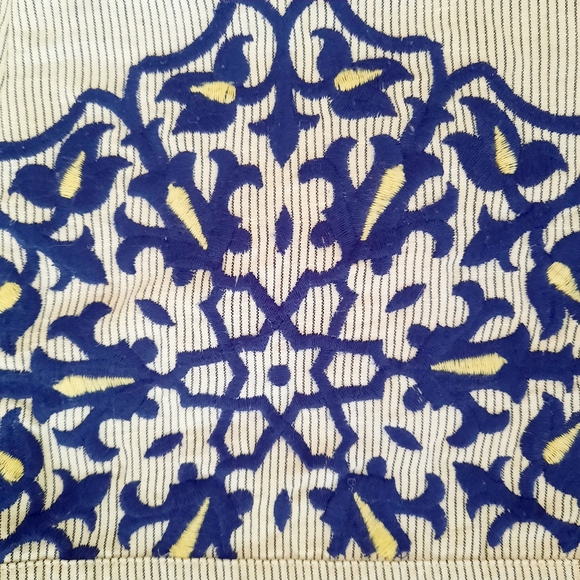 Vintage Anthropologie Floreat linen blend embroidered skirt 6 - Picture 3 of 10